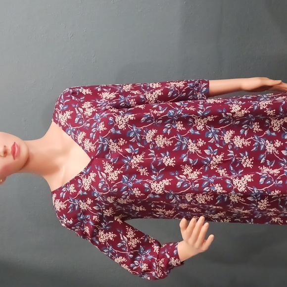 Madewell Button-Back Dress in Antique Floral V-Neck Dress Women's M - Picture 5 of 16